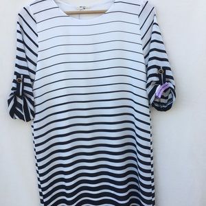 White dress with black stripes! (NWT)